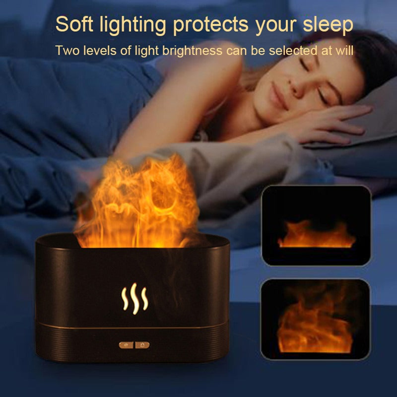 3D LED Simulation Night Light Ultra Silent Air Humidifier With Auto Shutoff Function - Creative house