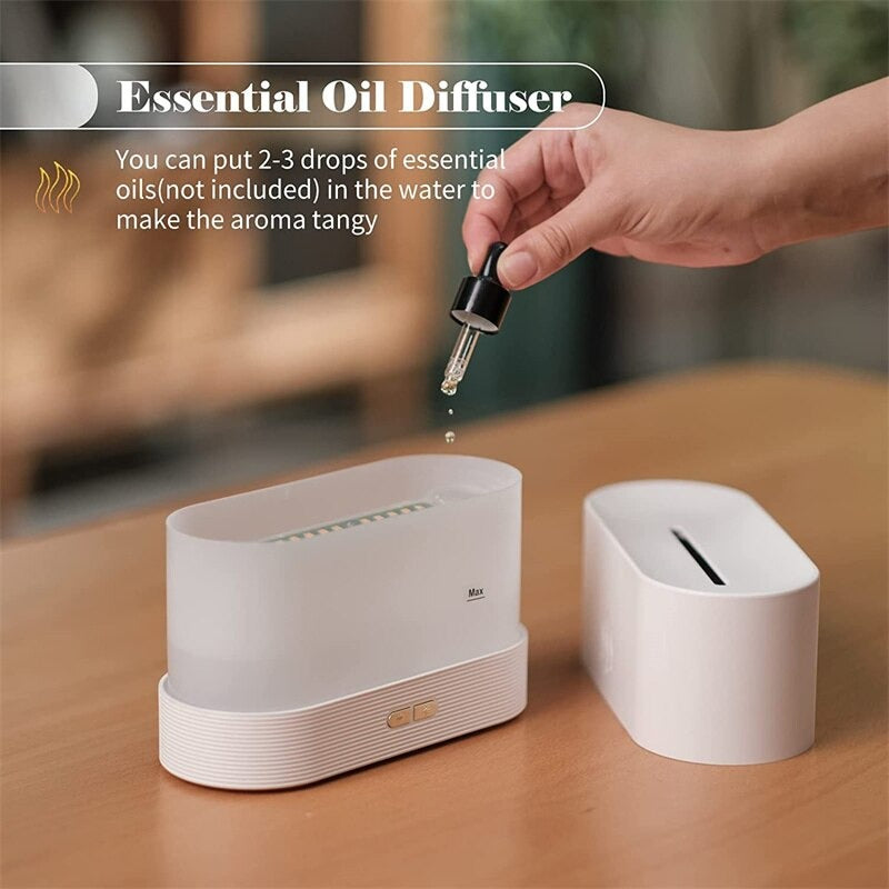 3D LED Simulation Night Light Ultra Silent Air Humidifier With Auto Shutoff Function - Creative house