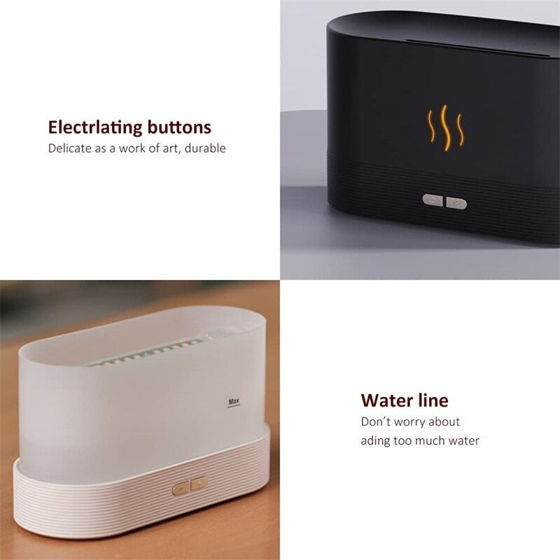 3D LED Simulation Night Light Ultra Silent Air Humidifier With Auto Shutoff Function - Creative house