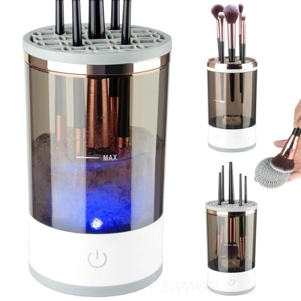 3 In 1 Electric Makeup Brush Cleaner Makeup Brushes Drying Rack Brush Holder Stand Tool Automatic Make Up Brush Cleaner Machine. - Creative house