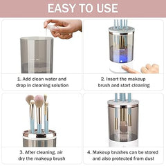 3 In 1 Electric Makeup Brush Cleaner Makeup Brushes Drying Rack Brush Holder Stand Tool Automatic Make Up Brush Cleaner Machine. - Creative house