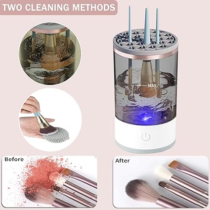 3 In 1 Electric Makeup Brush Cleaner Makeup Brushes Drying Rack Brush Holder Stand Tool Automatic Make Up Brush Cleaner Machine. - Creative house