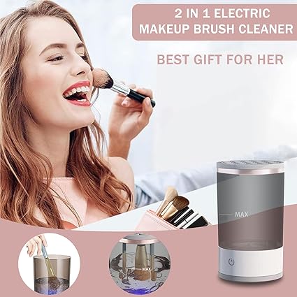 3 In 1 Electric Makeup Brush Cleaner Makeup Brushes Drying Rack Brush Holder Stand Tool Automatic Make Up Brush Cleaner Machine. - Creative house